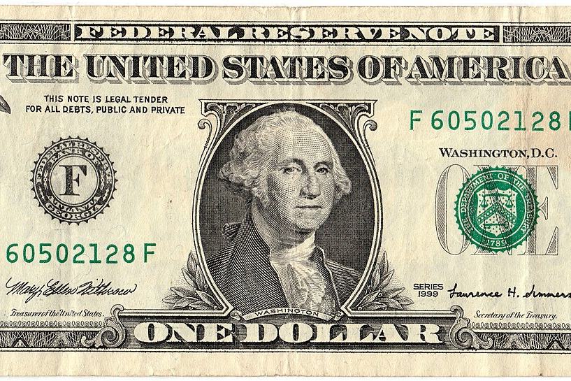 Un billete de un dólar estadounidense
